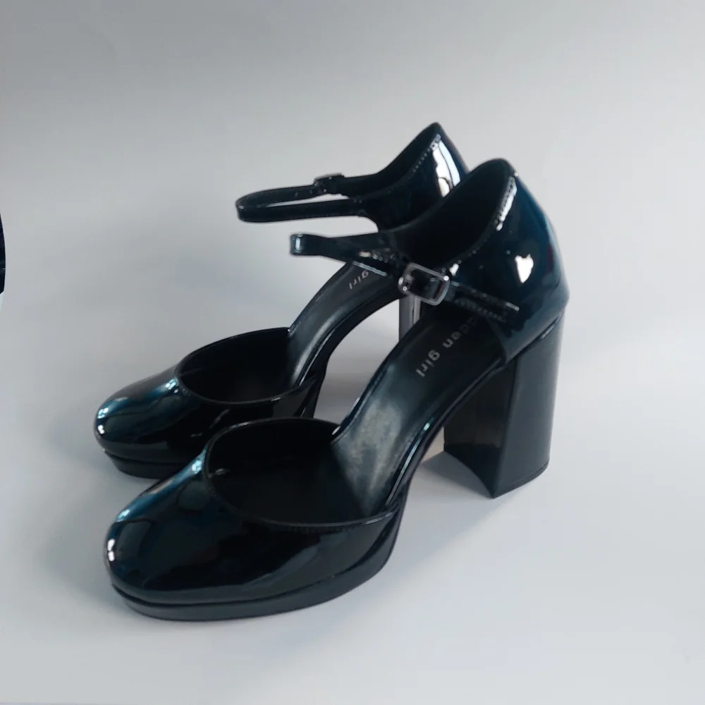 Madden girl‎ unaa black patent leather platform heels size 10M